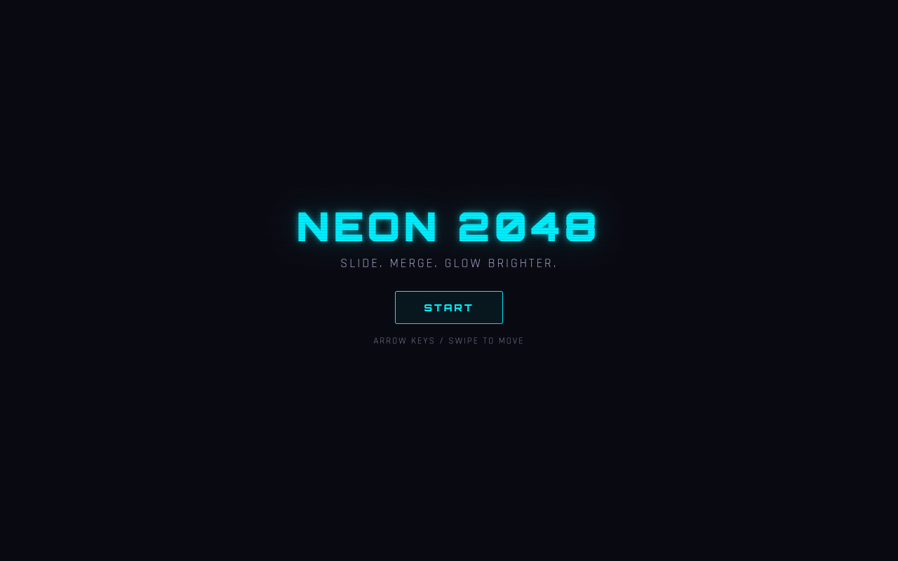 Neon 2048 — free online sliding tile puzzle