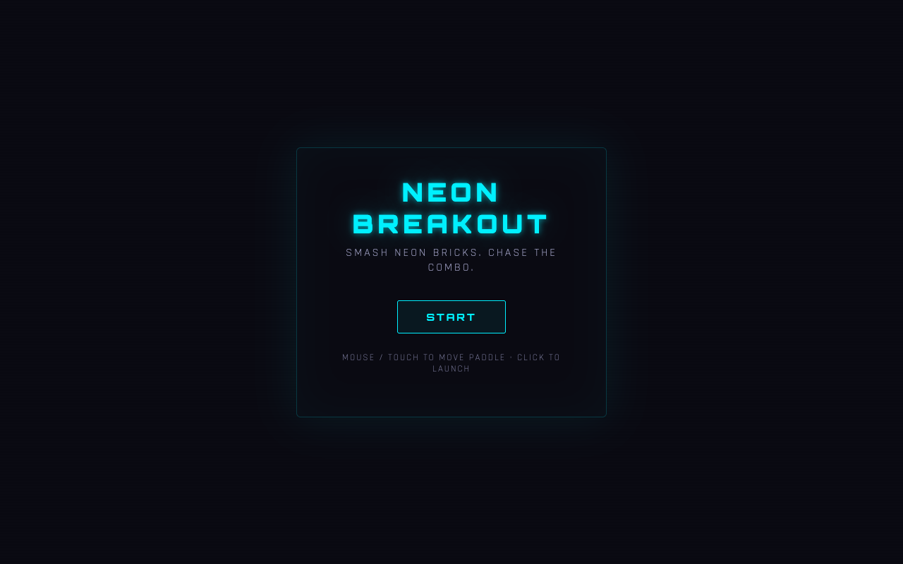 Neon Breakout — free online brick breaker game