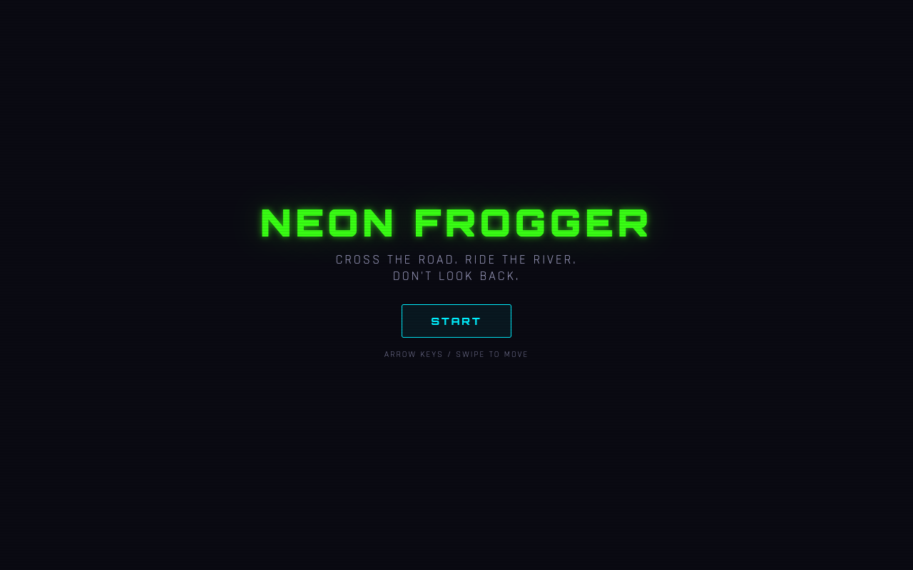 Neon Frogger — free online road crossing game