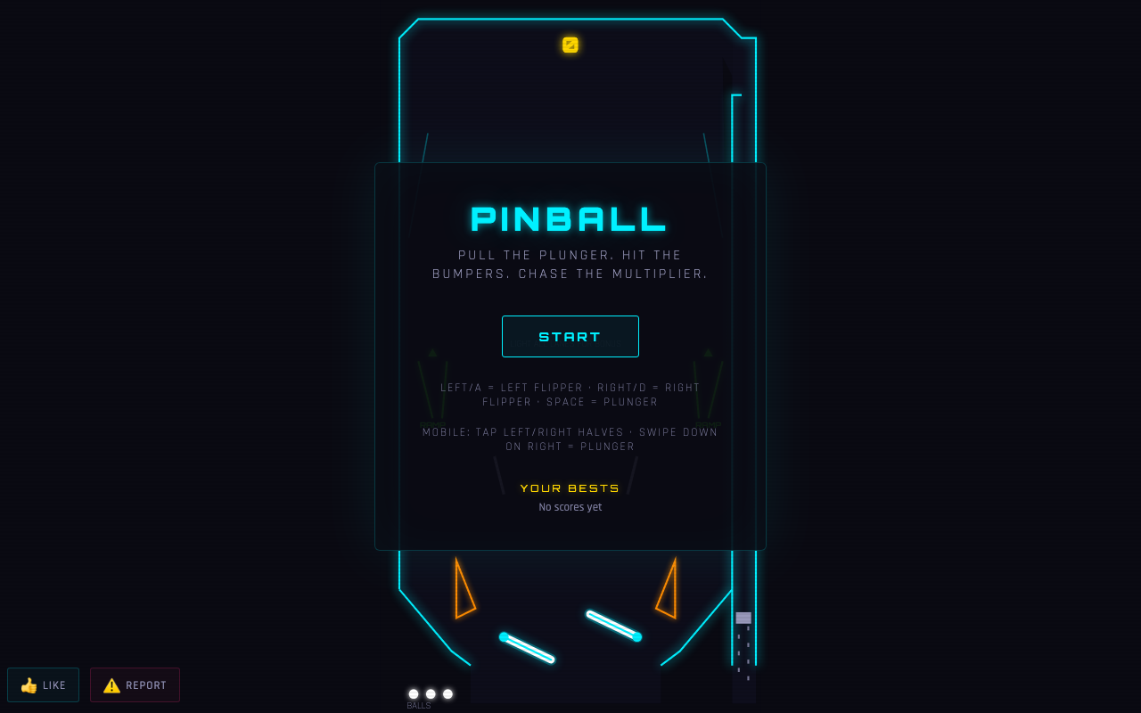 Pinball — free online neon pinball game