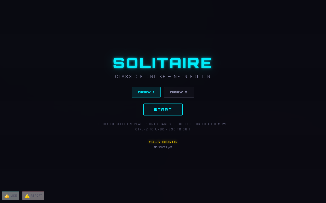 Solitaire — free online neon Klondike card game
