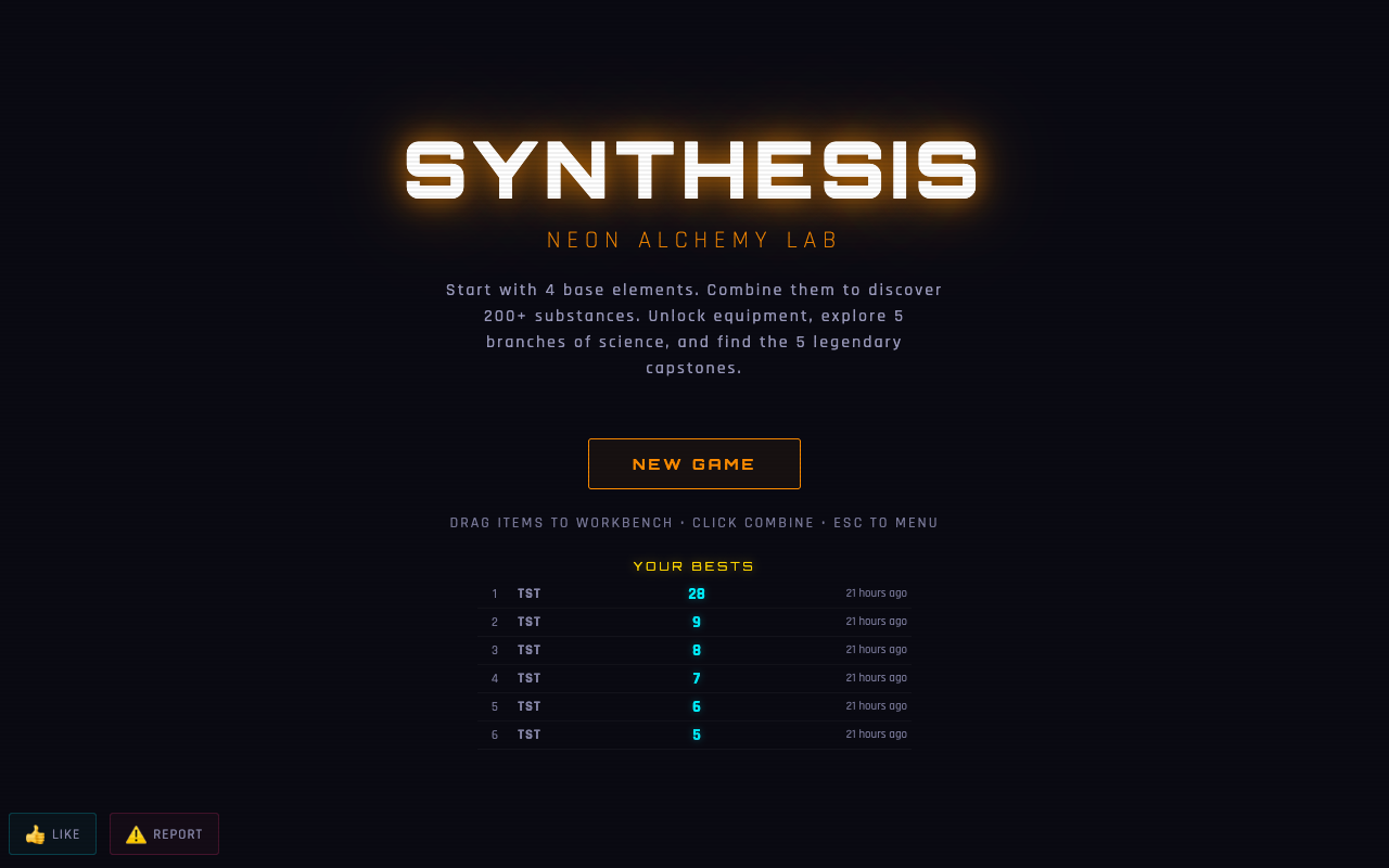 Synthesis — free online crafting discovery alchemy game